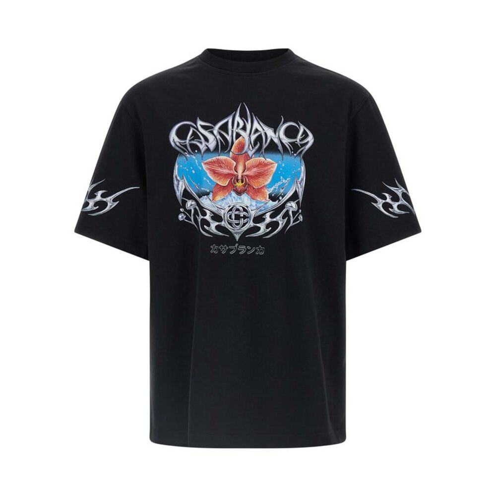 Casablanca Black Organic Cotton Men's T-Shirt